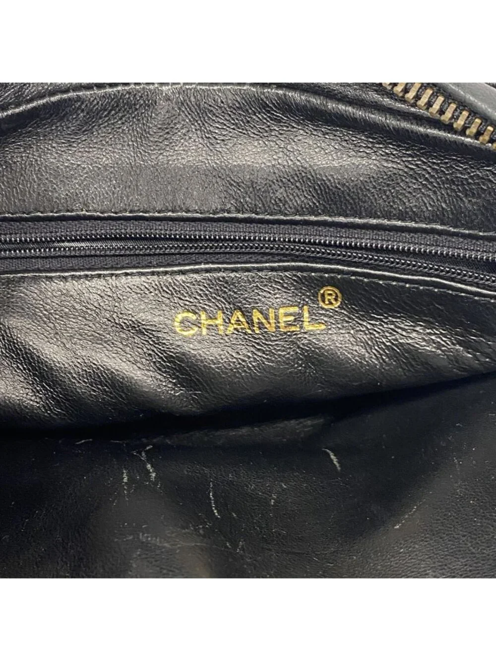 Chanel Shoulder Bag Quilted Lambskin Black Gold